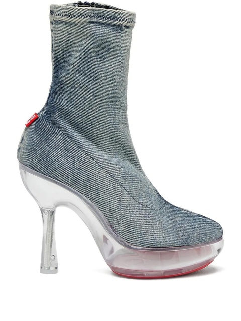 Diesel Lake denim platform boots - Blue - zdjęcie produktu nr 1