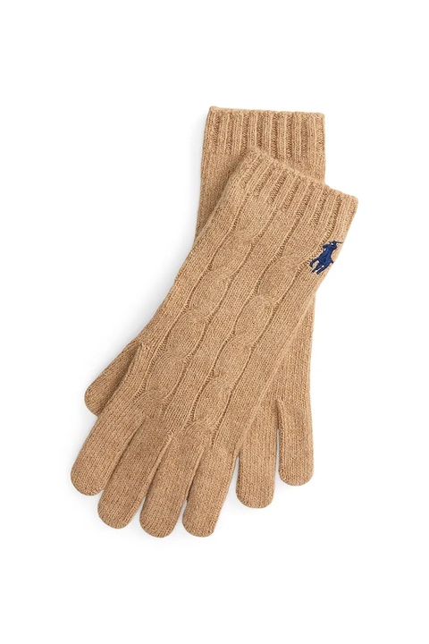 Polo Ralph Lauren rękawiczki wełniane damskie kolor beżowy 455981440 - zdjęcie produktu nr 1