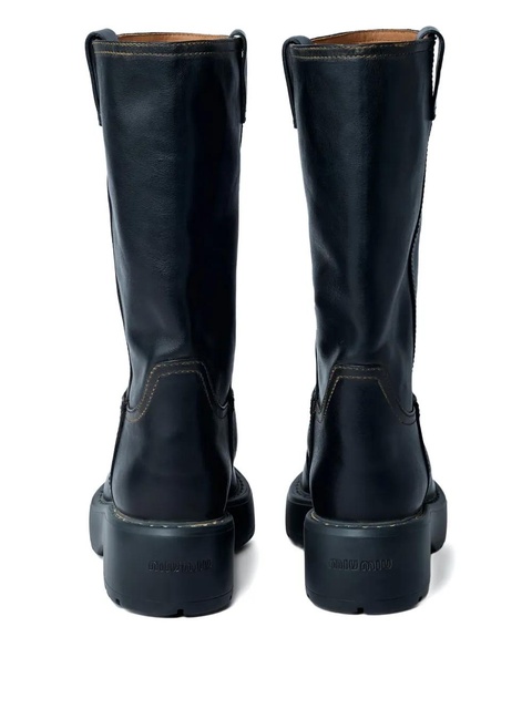 Miu Miu 55mm logo boots - Black - zdjęcie produktu nr 1