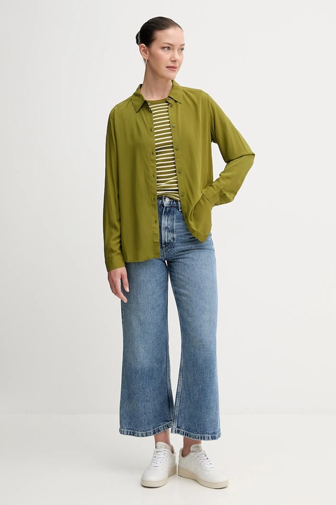 United Colors of Benetton longsleeve bawełniany kolor zielony 30YSD109W - zdjęcie produktu nr 2