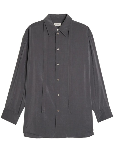 LEMAIRE neck-tie cotton shirt - Grey - zdjęcie produktu nr 1