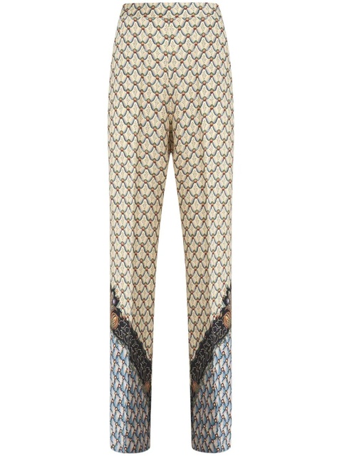 ETRO graphic-print straight-leg trousers - Neutrals - zdjęcie produktu nr 1