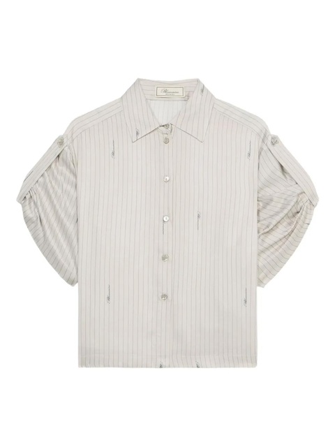 Blumarine pinstriped button-up shirt - Neutrals - zdjęcie produktu nr 1