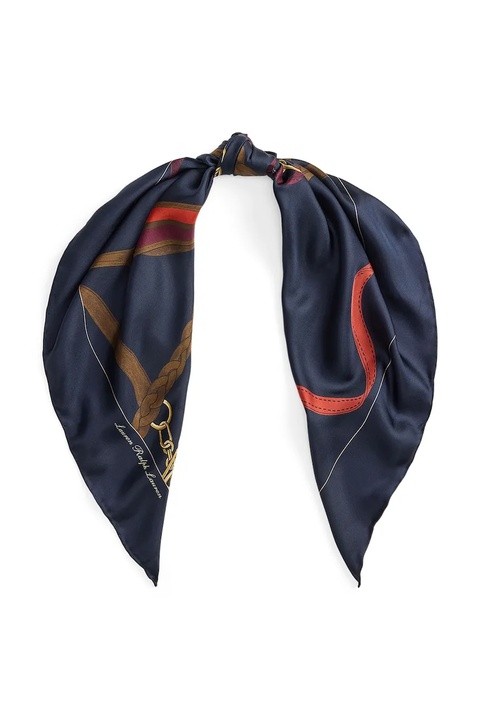 Lauren Ralph Lauren apaszka jedwabna damski kolor granatowy wzorzysta 454P09781 - zdjęcie produktu nr 1