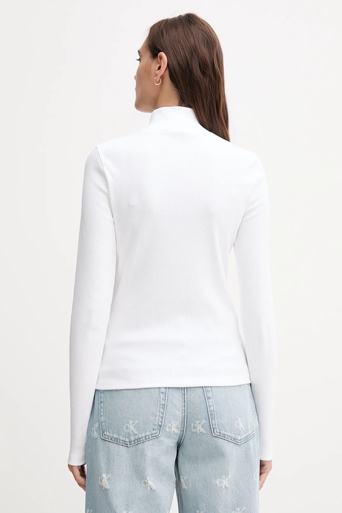 Calvin Klein Jeans longsleeve kolor biały z półgolfem LV047D203G - zdjęcie produktu nr 2