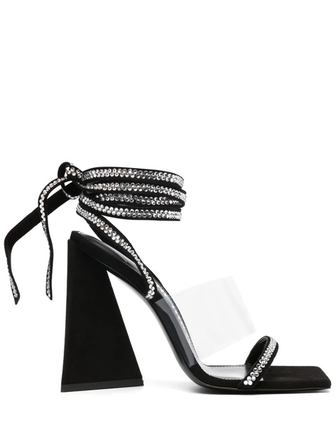 The Attico Isa 115mm embellished leather sandals - Black - zdjęcie produktu nr 1