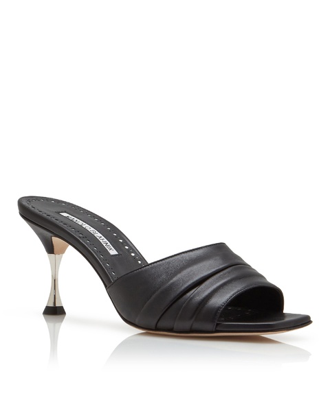 MANOLO BLAHNIK - Czarne klapki na szpilce Picoux - zdjęcie produktu nr 2