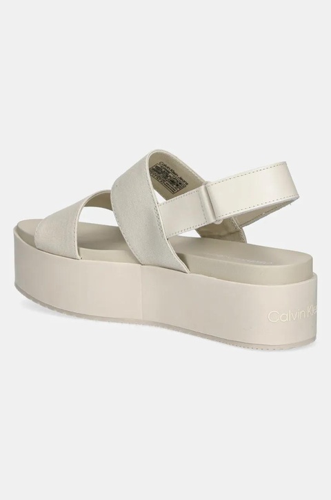 Calvin Klein Jeans sandały FLATFORM SANDAL SLING IN damskie kolor beżowy na platformie YW0YW01788 - zdjęcie produktu nr 2
