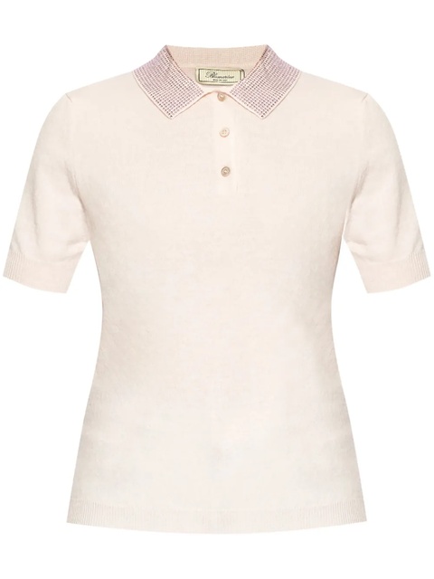 Blumarine rhinestone-embelished polo shirt - Pink - zdjęcie produktu nr 1