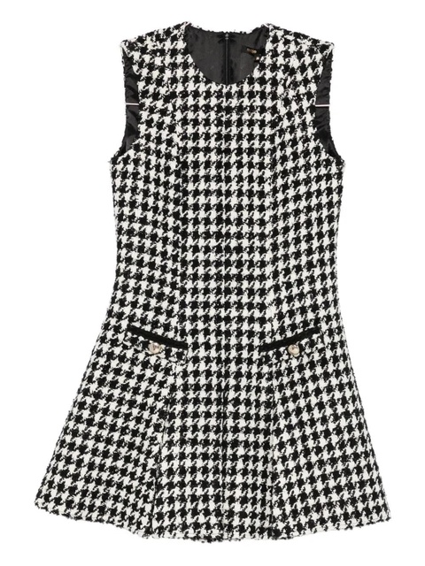 Maje houndstooth pleated mini dress - White - zdjęcie produktu nr 1
