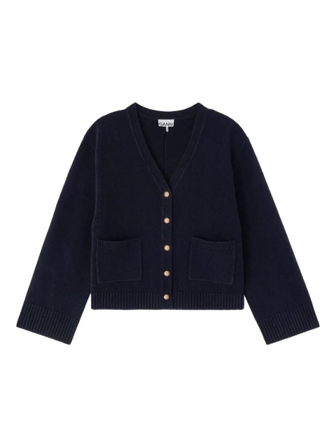 GANNI pocket button-fastening cardigan - Blue - zdjęcie produktu nr 1