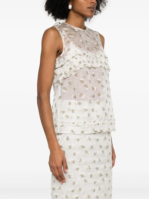 Cecilie Bahnsen Oksana top - White - zdjęcie produktu nr 2