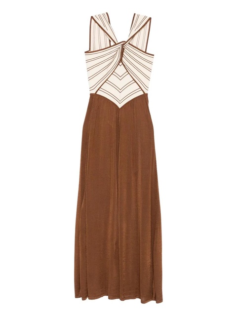 ZIMMERMANN cross-front striped dress - Brown - zdjęcie produktu nr 1