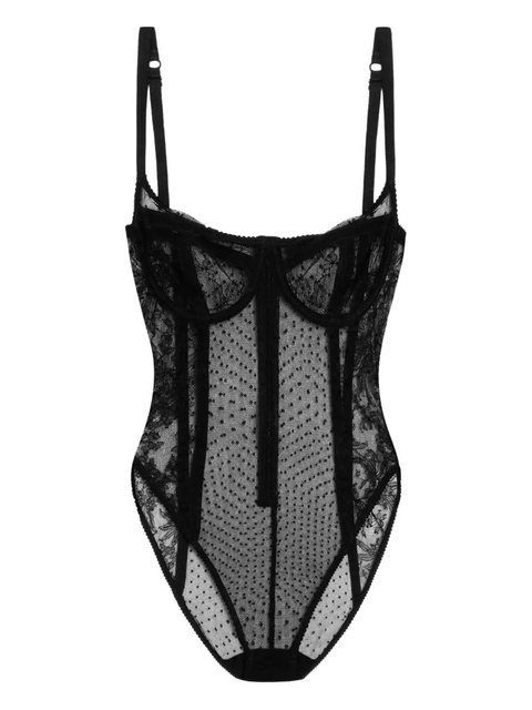 Dolce & Gabbana lace-paneled bodysuit - Black - zdjęcie produktu nr 2