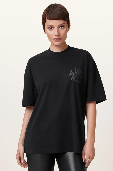 AllSaints t-shirt bawełniany ORLANDO ETTA damskie kolor czarny W267JB - zdjęcie produktu nr 1