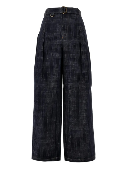 Burberry pleated belted jeans - Blue - zdjęcie produktu nr 1