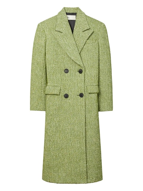 Tory Burch twill double-breasted coat - Green - zdjęcie produktu nr 1