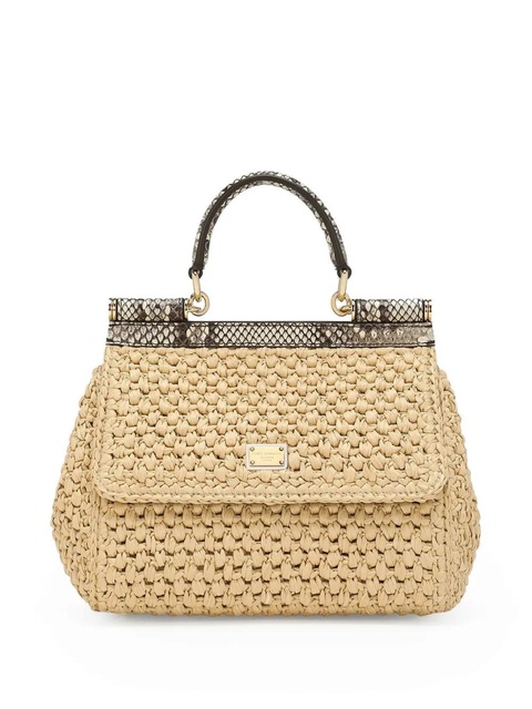 Dolce & Gabbana medium Sicily interwoven shoulder bag - Neutrals - zdjęcie produktu nr 1