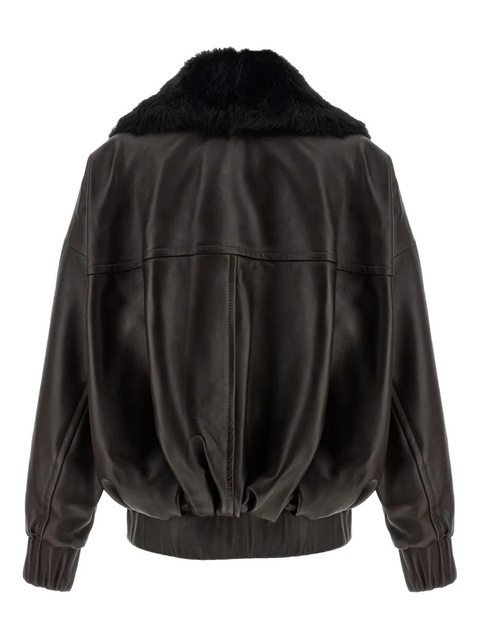 KHAITE Daemon shearling-collar jacket - Brown - zdjęcie produktu nr 1