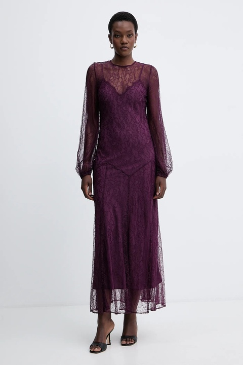 Twinset sukienka kolor fioletowy maxi prosta 252TT2261 - zdjęcie produktu nr 1