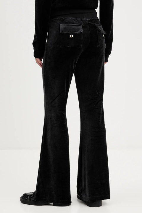 Juicy Couture spodnie dresowe welurowe CAISA LOW RISE PANT damskie kolor czarny gładkie JCSEBJ008G - zdjęcie produktu nr 2