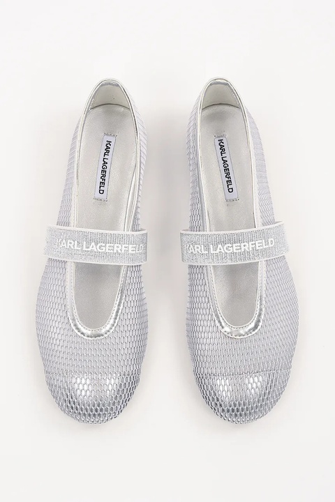 Karl Lagerfeld baleriny KARO kolor srebrny KL40125 - zdjęcie produktu nr 2