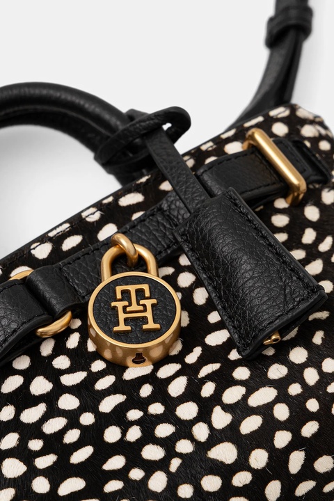 Tommy Hilfiger torebka skórzana kolor beżowy AW0AW18168 - zdjęcie produktu nr 1