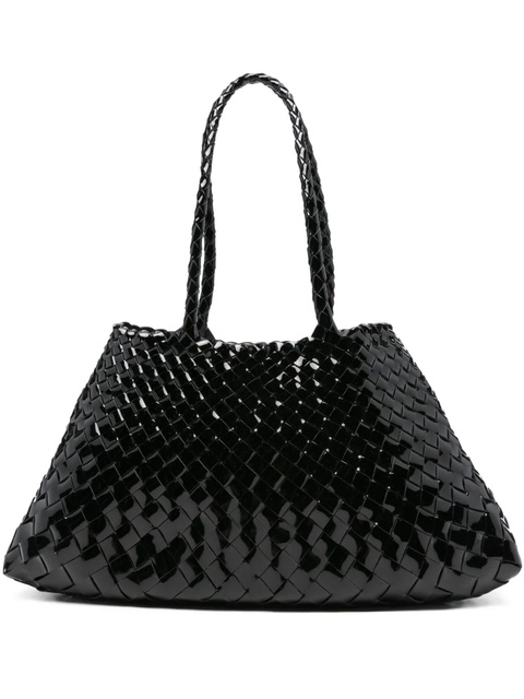 DRAGON DIFFUSION patent-leather woven tote bag - Black - zdjęcie produktu nr 1