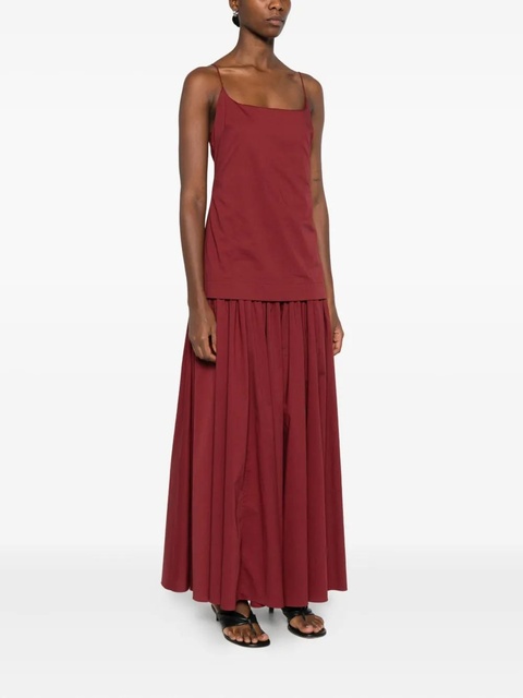 STAUD pleated spaghetti-strap maxi dress - Red - zdjęcie produktu nr 2