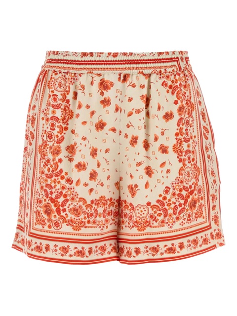 FENDI floral-print silk shorts - Orange - zdjęcie produktu nr 1