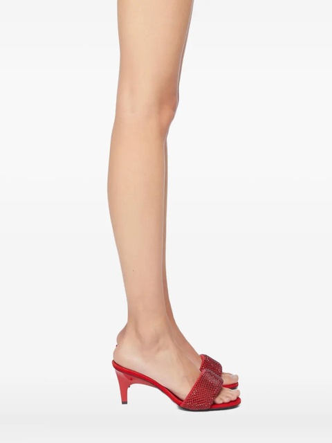 The Attico 60mm crystal-embellished heeled mules - Red - zdjęcie produktu nr 2