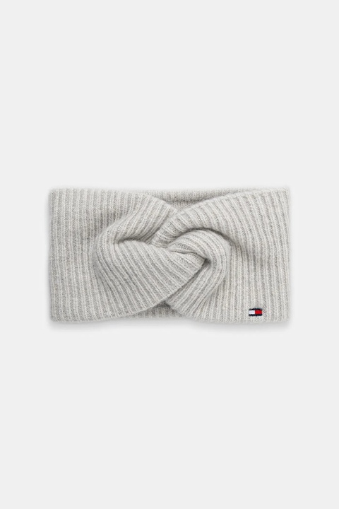 Tommy Hilfiger opaska na głowę z dodatkiem wełny kolor szary AW0AW17778 - zdjęcie produktu nr 1