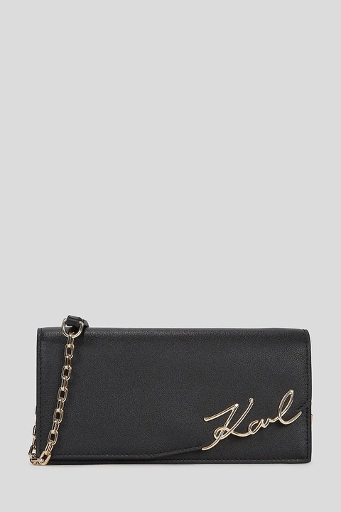 Karl Lagerfeld portfel skórzany K/SIGNATURE damski kolor czarny A3W32021 - zdjęcie produktu nr 1
