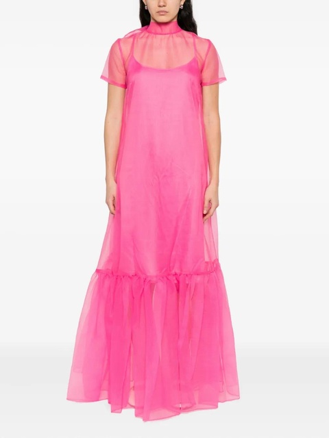STAUD Calluna ruffled short-sleeved maxi dress - Pink - zdjęcie produktu nr 2