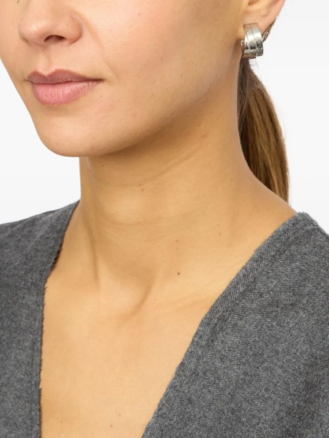 MM6 Maison Margiela logo earrings - Silver - zdjęcie produktu nr 1