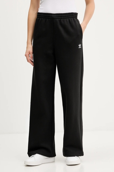 adidas Originals spodnie dresowe Essentials Wide Leg Fleece damskie kolor czarny gładkie JX5251 - zdjęcie produktu nr 1
