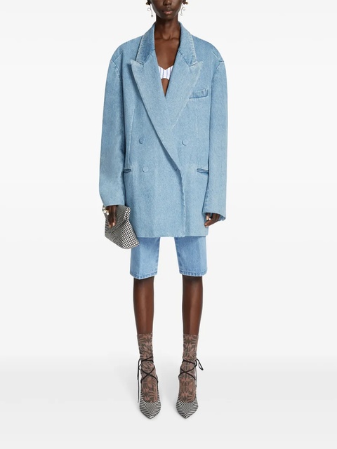 DRIES VAN NOTEN double-breasted denim blazer - Blue - zdjęcie produktu nr 1