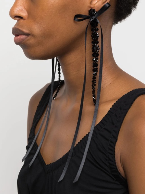 Simone Rocha bow-detail drop earrings - Black - zdjęcie produktu nr 1