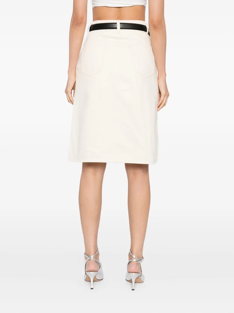 Self-Portrait denim midi skirt - Neutrals - zdjęcie produktu nr 2