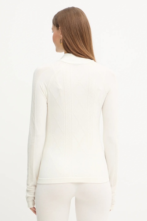 BOSS sweter z dodatkiem wełny damski kolor beżowy lekki z półgolfem 50544394 - zdjęcie produktu nr 2