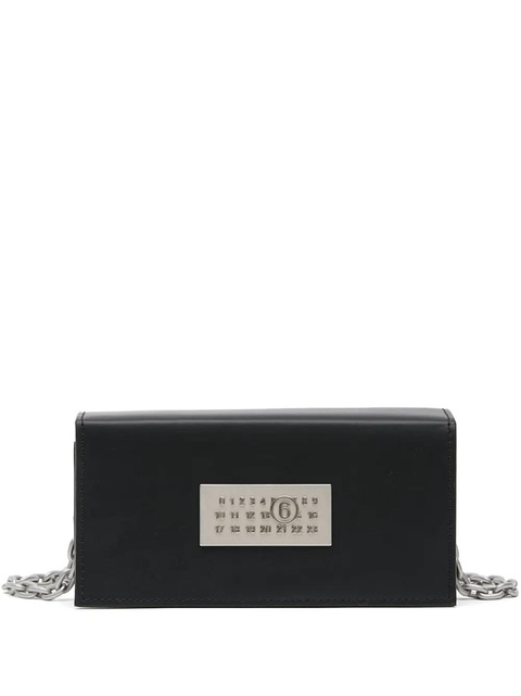 MM6 Maison Margiela numbers-motif leather shoulder bag - Black - zdjęcie produktu nr 1