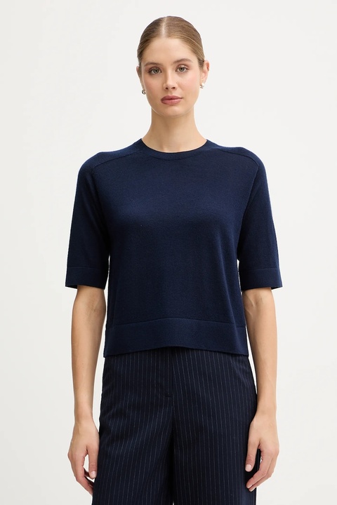 United Colors of Benetton sweter wełniany damskie kolor granatowy lekki 11AHD10E6 - zdjęcie produktu nr 1