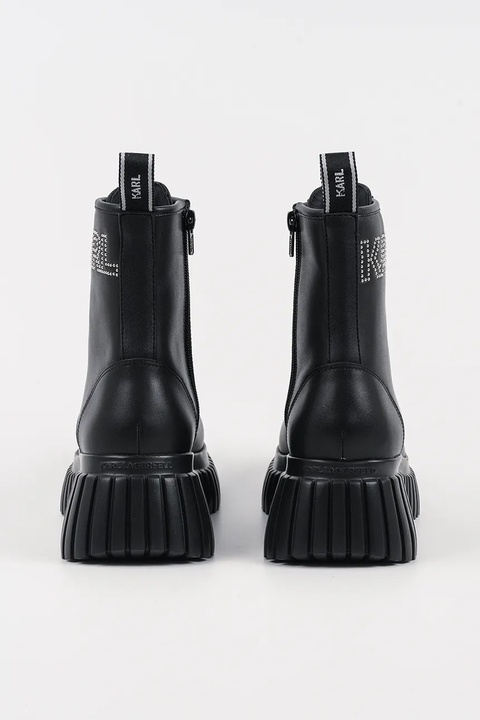 Karl Lagerfeld botki skórzane KREEPER WEDGE damskie kolor czarny na platformie KL44475 - zdjęcie produktu nr 2