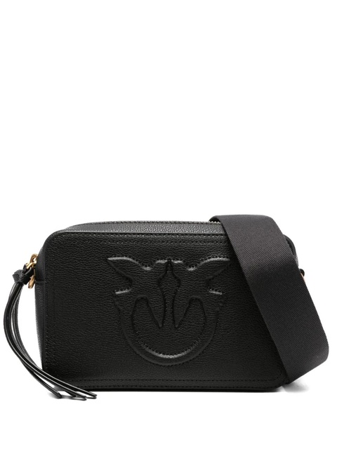 PINKO Carrie embossed-logo calf-leather cross-body bag - Black - zdjęcie produktu nr 1