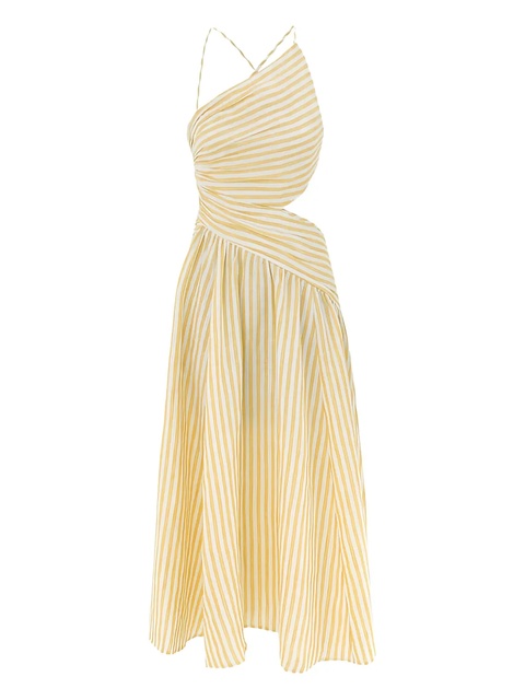 ZIMMERMANN Cascadian stripe-pattern midi dress - Yellow - zdjęcie produktu nr 1
