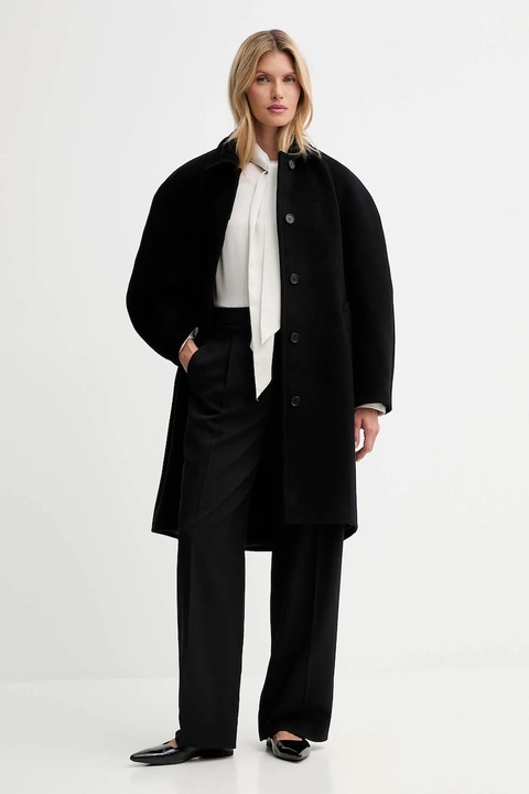 Calvin Klein spodnie damskie kolor czarny proste high waist LV040WL673 - zdjęcie produktu nr 1