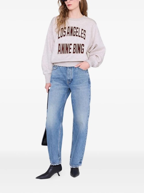 ANINE BING Harry long-sleeve cropped sweatshirt - Neutrals - zdjęcie produktu nr 1
