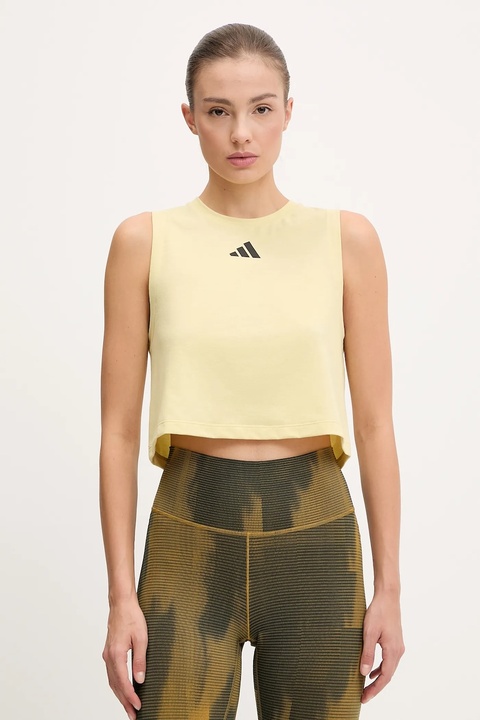 adidas Performance top treningowy 3 Stripes kolor żółty JG6182 - zdjęcie produktu nr 1