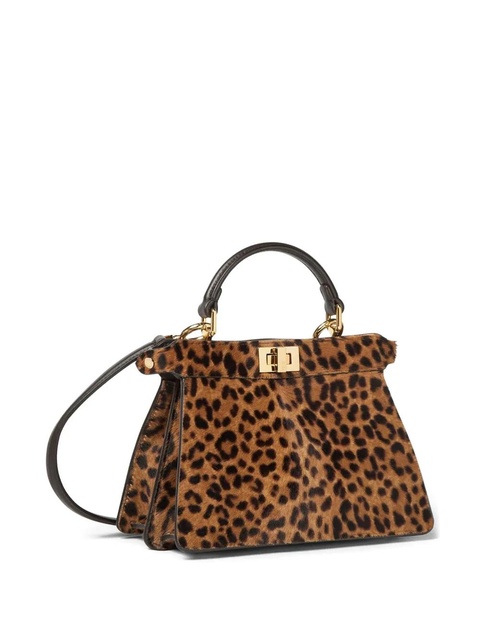 FENDI petite Peekaboo ISeeU leopard-print tote bag - Brown - zdjęcie produktu nr 1