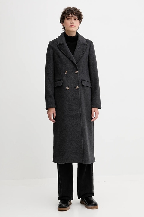 Pepe Jeans płaszcz z dodatkiem wełny kolor szary PL4024361 - zdjęcie produktu nr 1